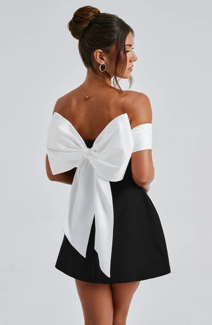 Elegant Bow Mini Dress